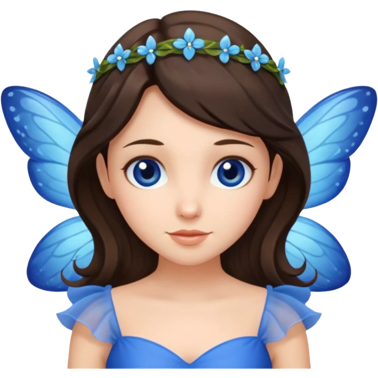brunette fairy in blue dress  emoji
