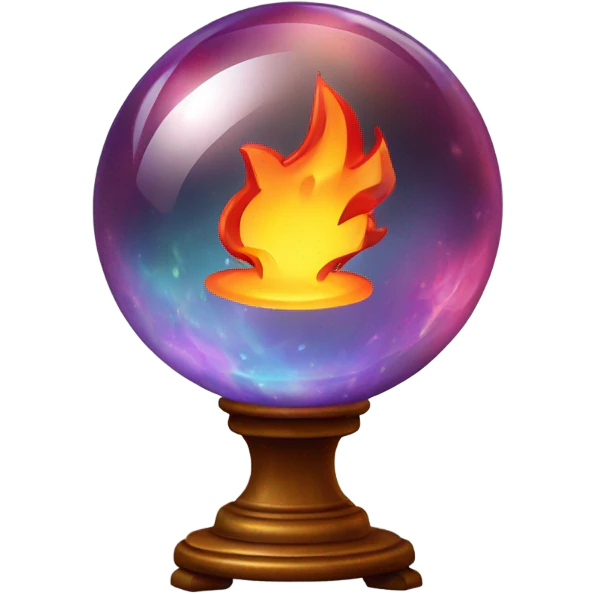 Crystal ball with fire inside emoji