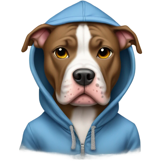 Pitbull wearing a hoodie emoji
