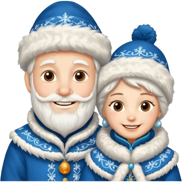 Father Frost and Snegurochka emoji