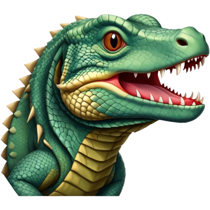 A komodo dragon with scaly skin and a forked tongue, reptilian predator emoji