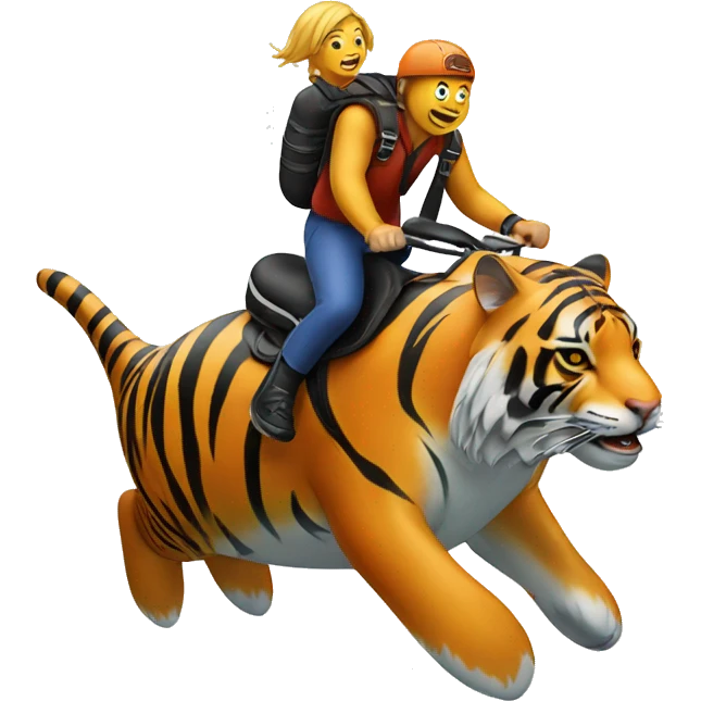 a tiger riding a dolfin emoji