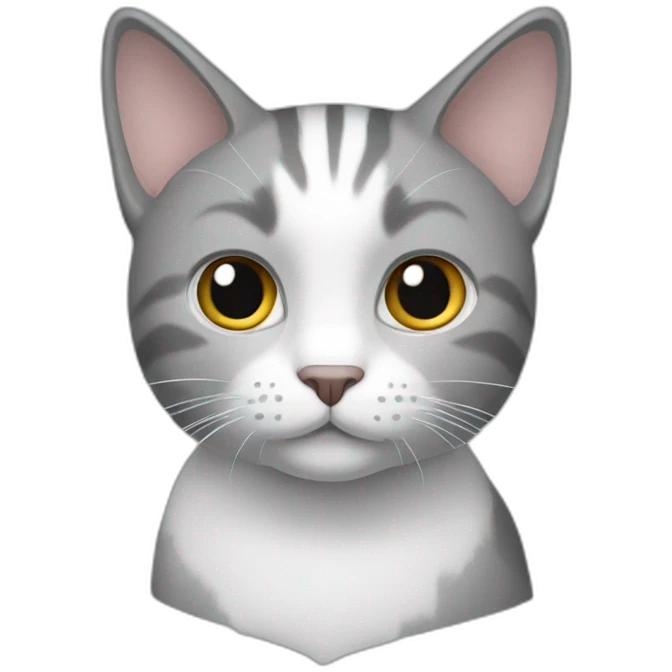 cat with white and grey head emoji