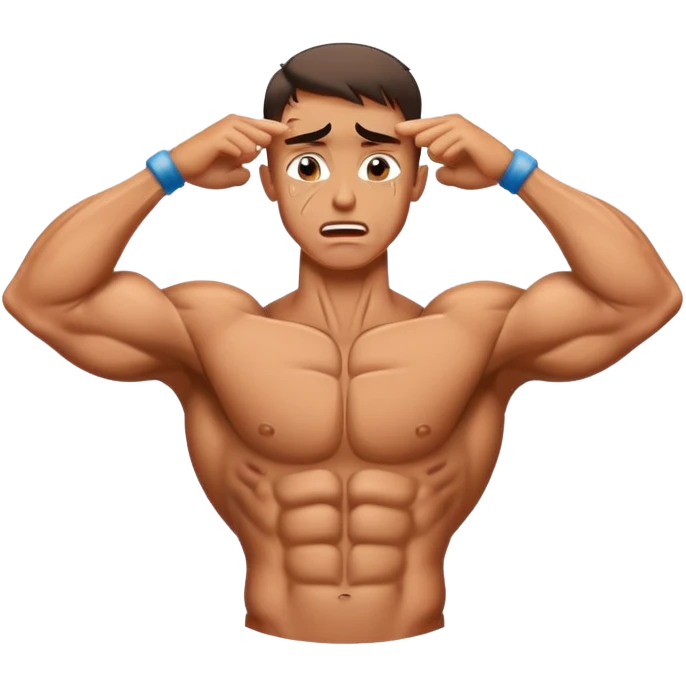skinny bodybuilder crying emoji