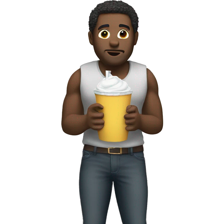 giant back, holding a white drink box behind his back emoji