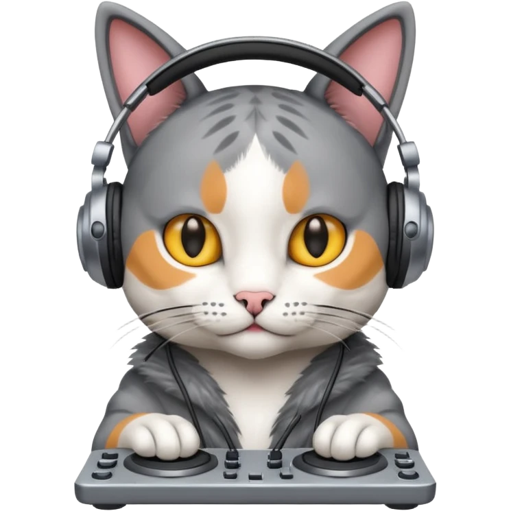 cat, dj, headphones emoji