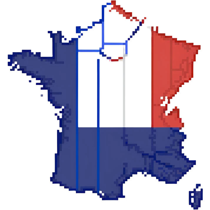 France map with flag colors emoji