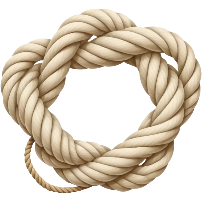 rope tied in a simple sailing knot, rounded edges, cute, soft shading, emoji