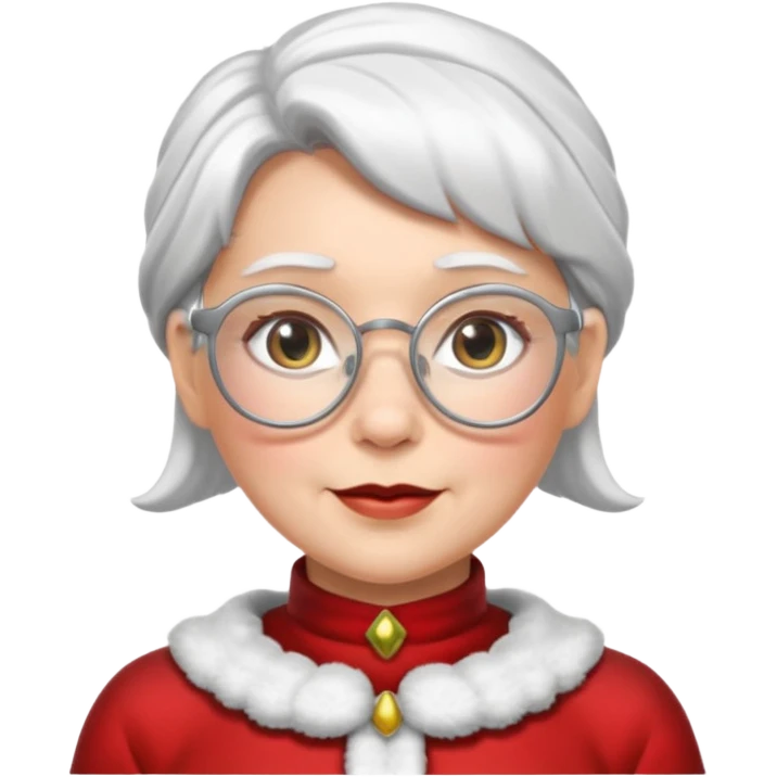 female Santa Claus with glasses whith short hair emoji