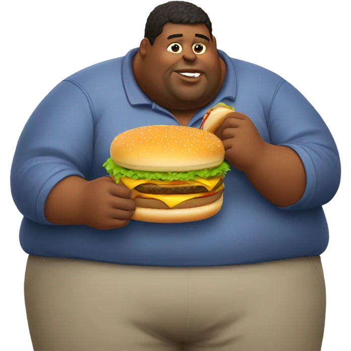 Fat guy eating burger  emoji