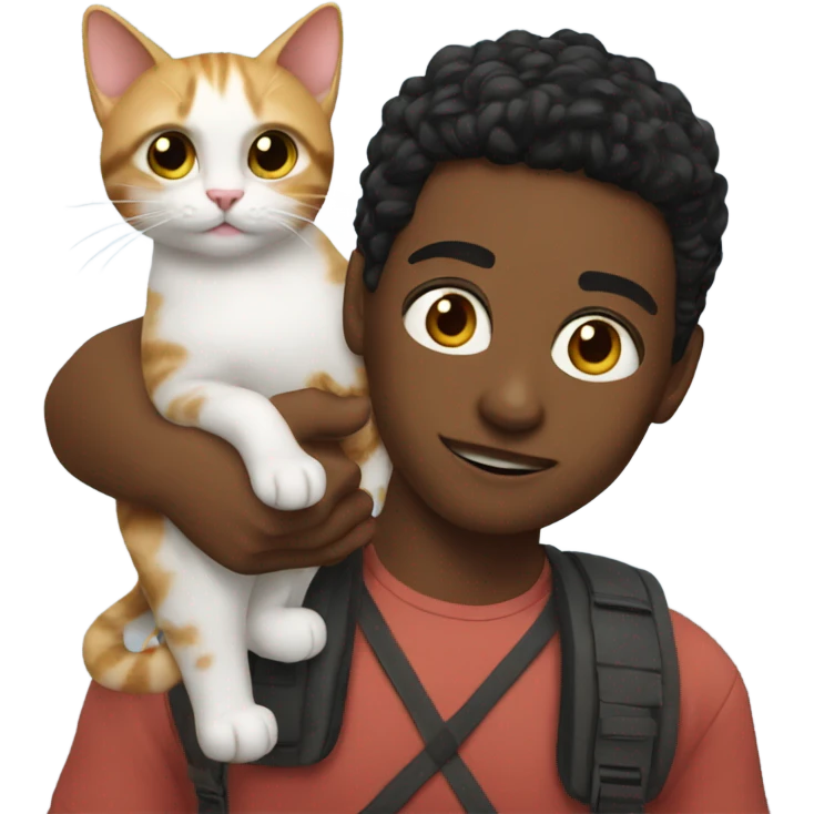 Me with cat on my shoulder emoji