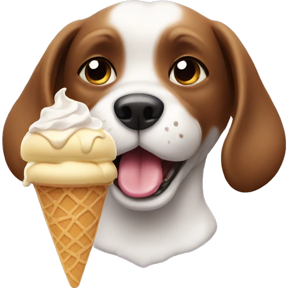 Dog eating icecream emoji