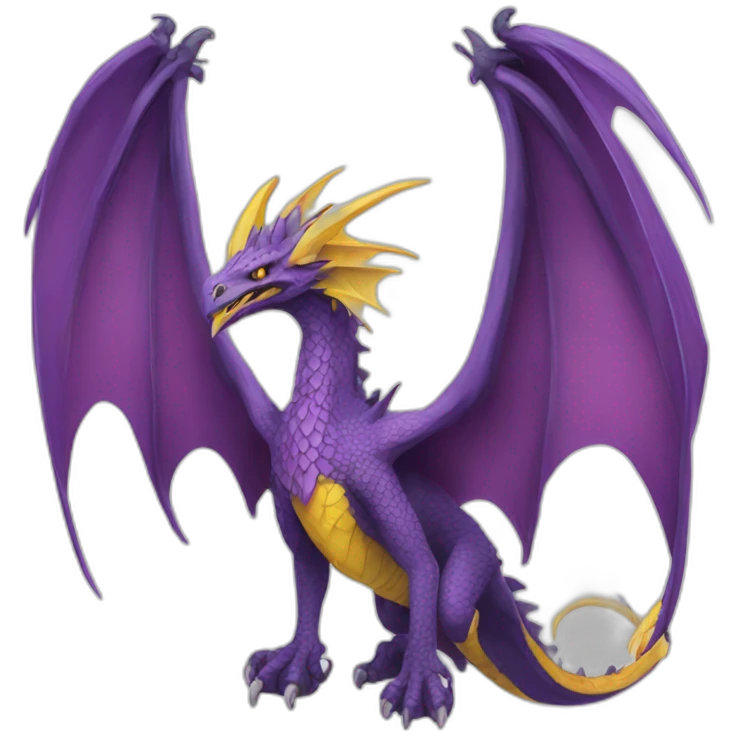 purple bahamut with yellow breast emoji