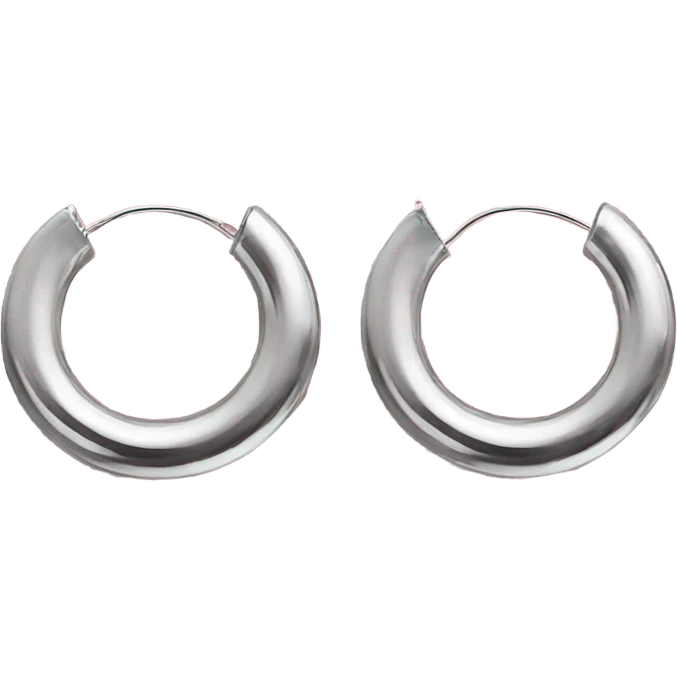 silver chunky hoop earrings emoji