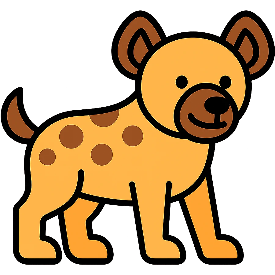 hyena, color outline icon style emoji