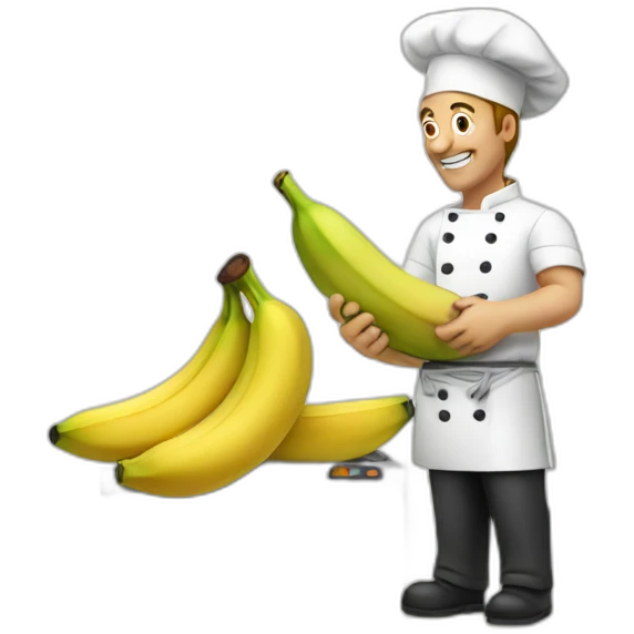 chef cutting bananas emoji