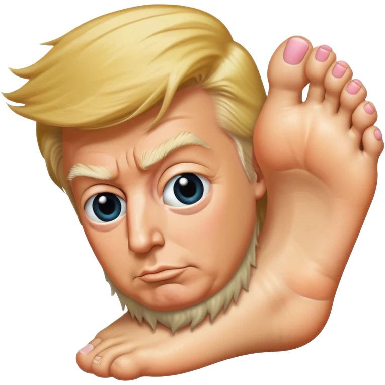Trump with hairy foot emoji