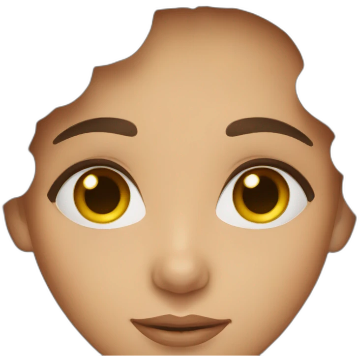 brunette woman with wavy brown hair and brown eyes emoji