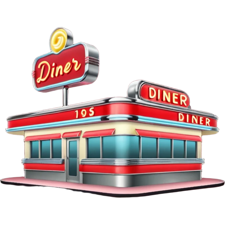 1950s diner exterior facing right emoji