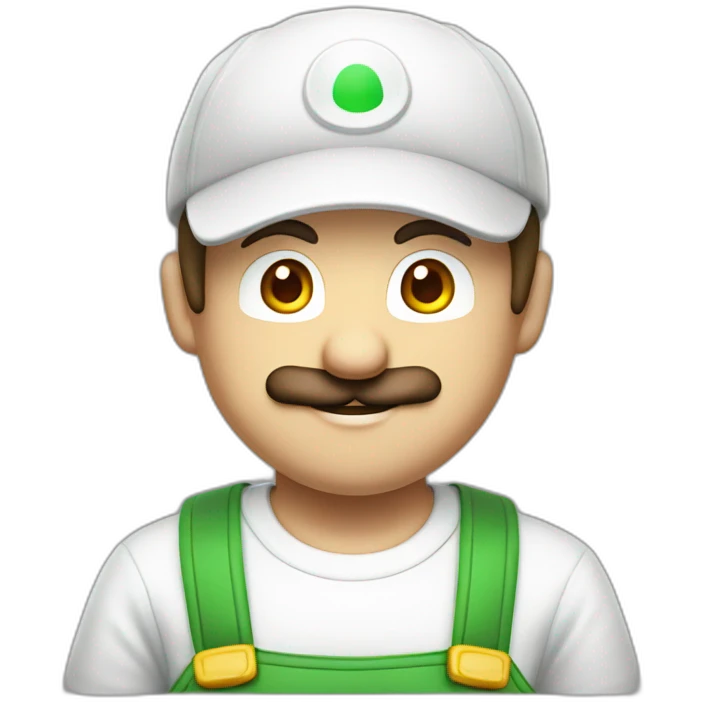 Luigi bros in white overalls And white cap emoji