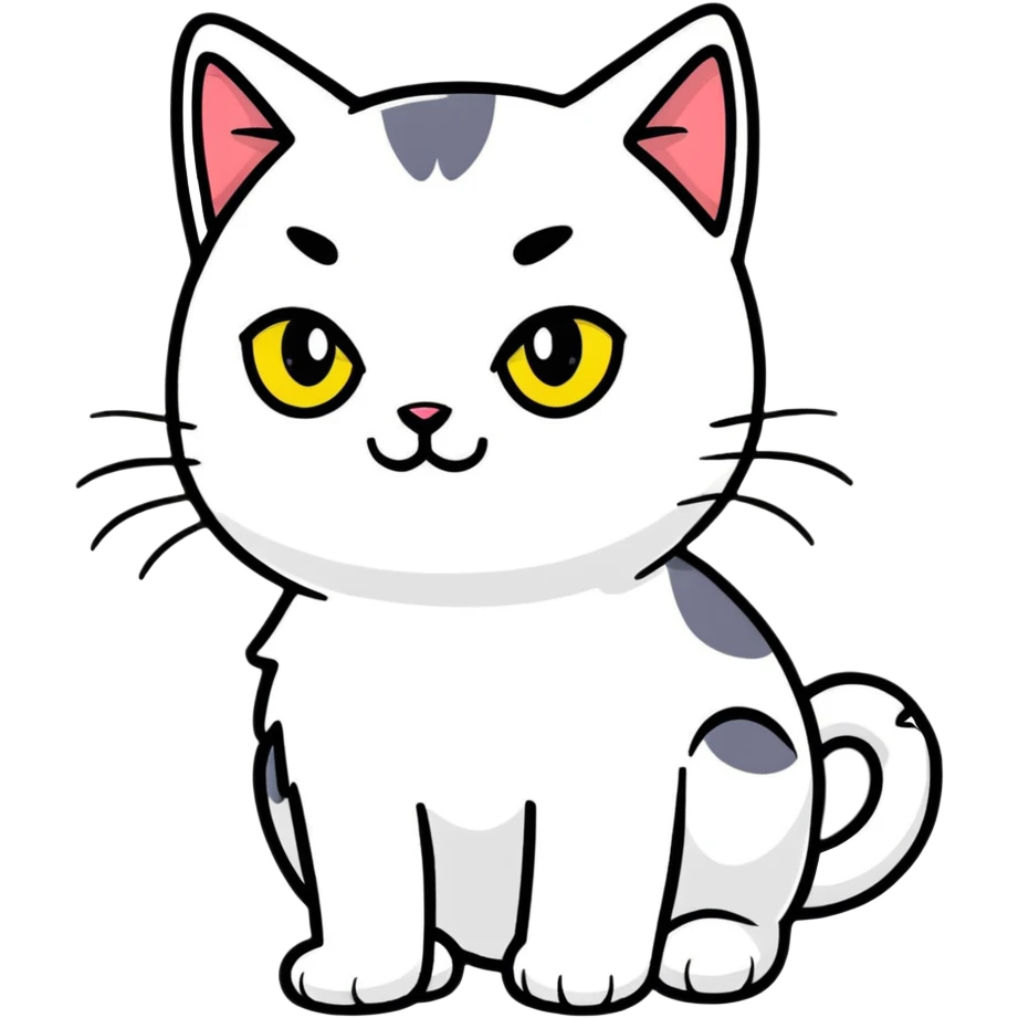 small black cat with yellow eyes emoji