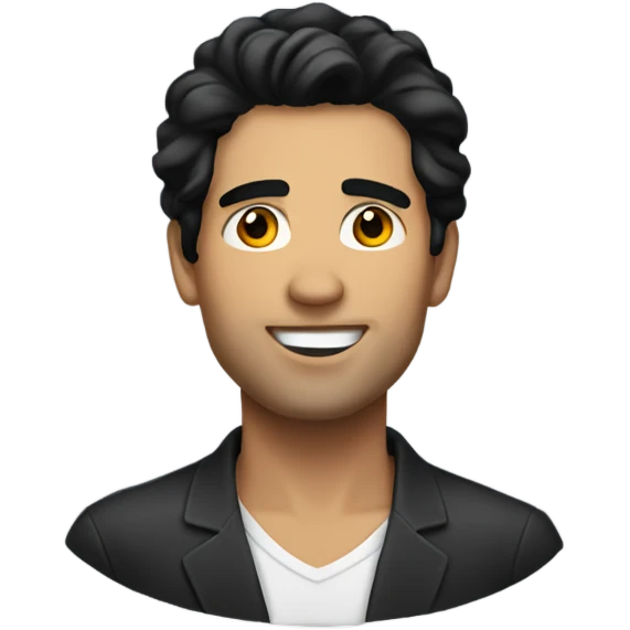 Handsome man with black hair  emoji