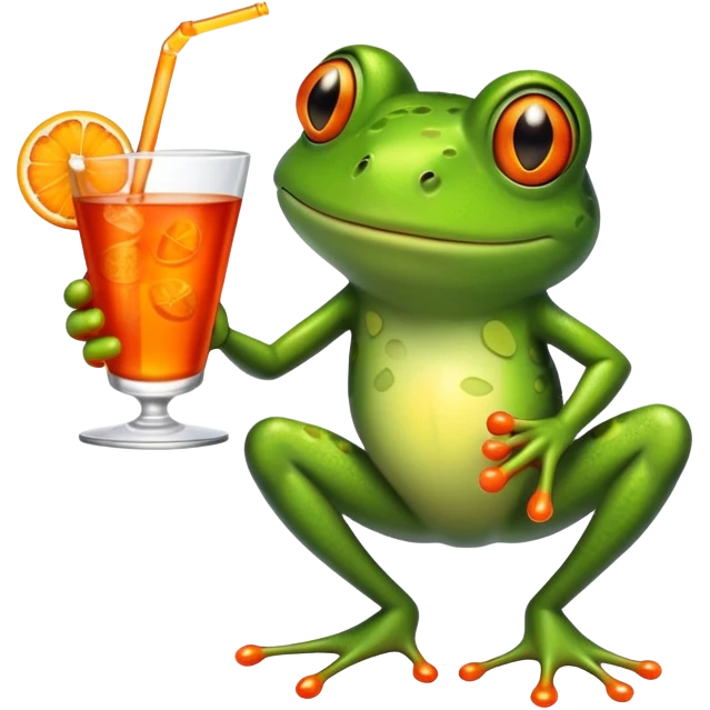 frog drinking aperol emoji