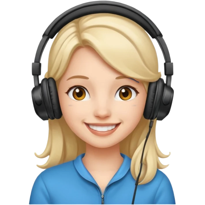 Girl with headphones  emoji