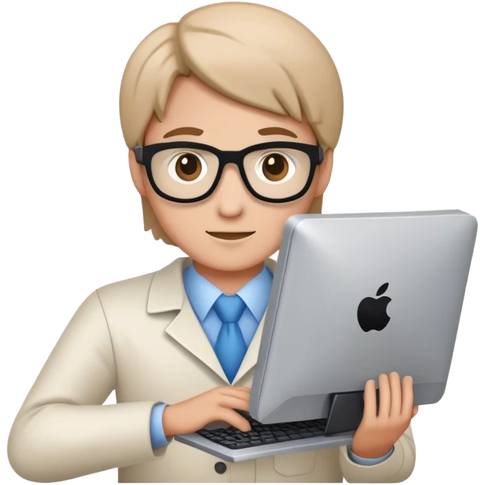 IT specialist with computer and code emoji