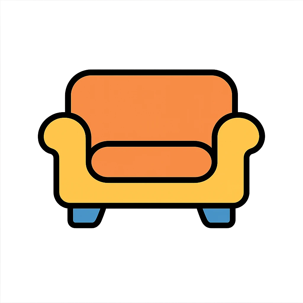 sofa foam block with clean lines and color accents emoji