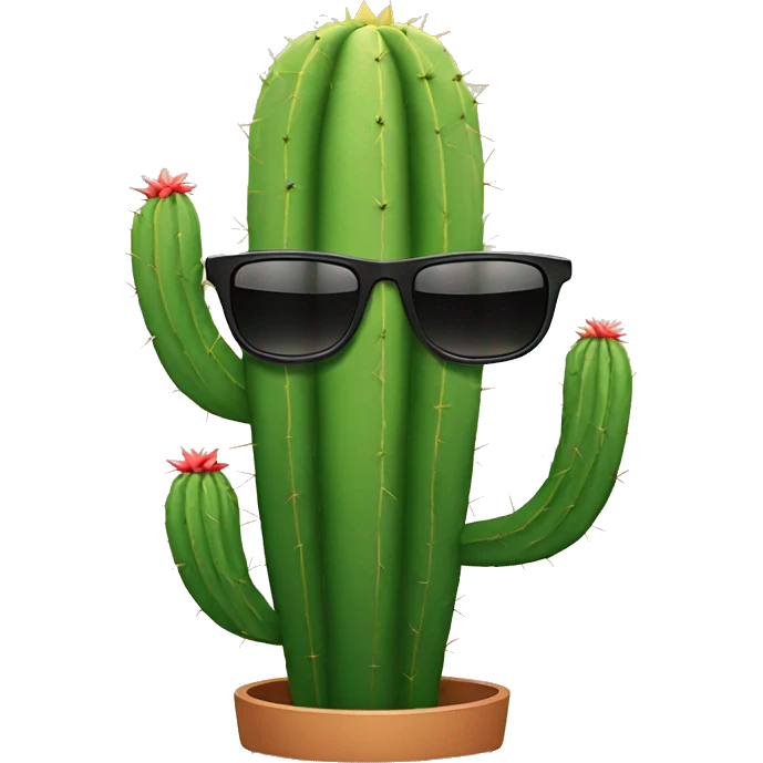 cactus with sunglasses and no pot emoji
