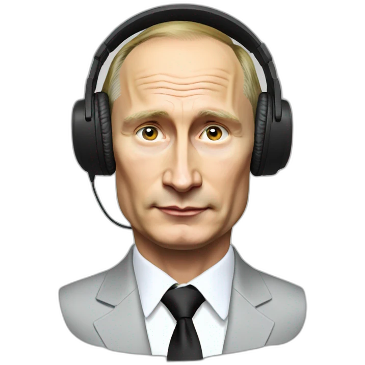 Vladimir Putin with headphones emoji