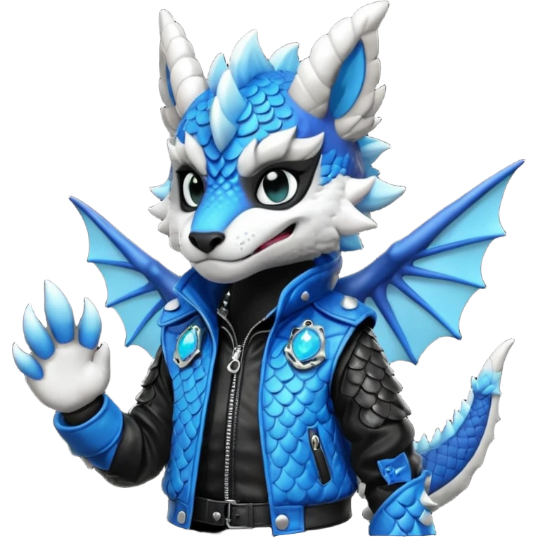 Cool gothic cute badass Scaley Vernid-Protogen-Primagen-Dutch-Angel-Dragon-Trico-Fursuit-furry-fursona emoji