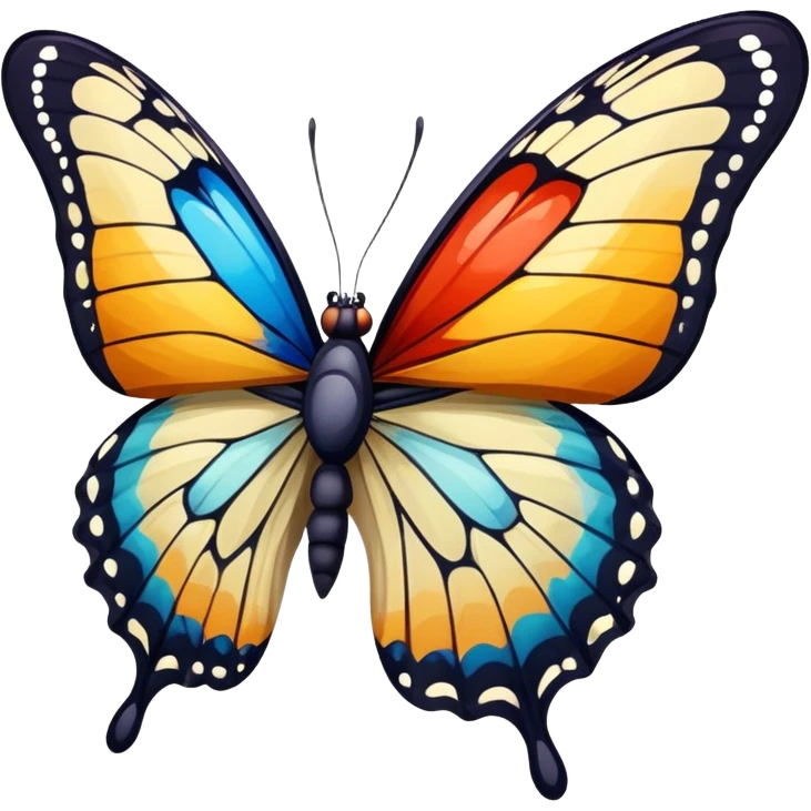 butterfly with the right wing visibly broken emoji
