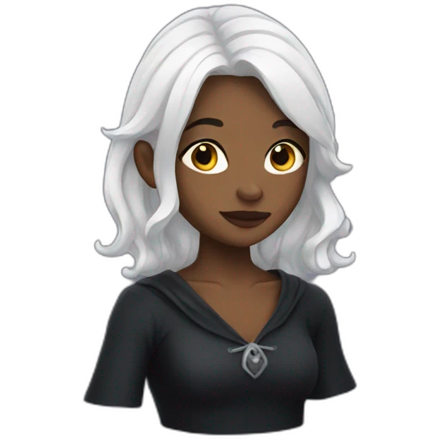 Young witch with white hair emoji