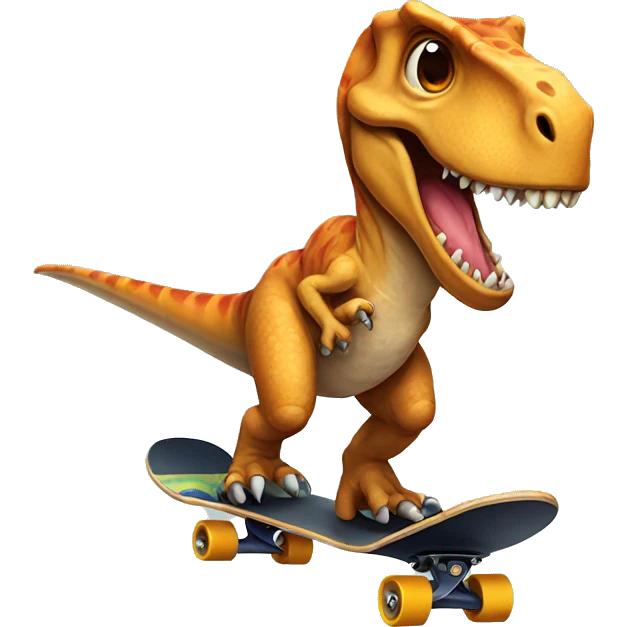 Dinosaur on a skateboard  emoji