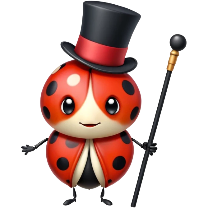 Ladybug with top hat and cane emoji