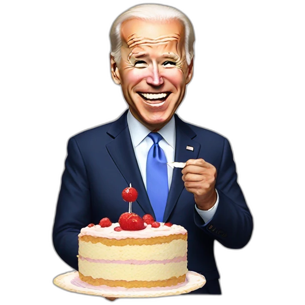 Joe biden eating a cake emoji