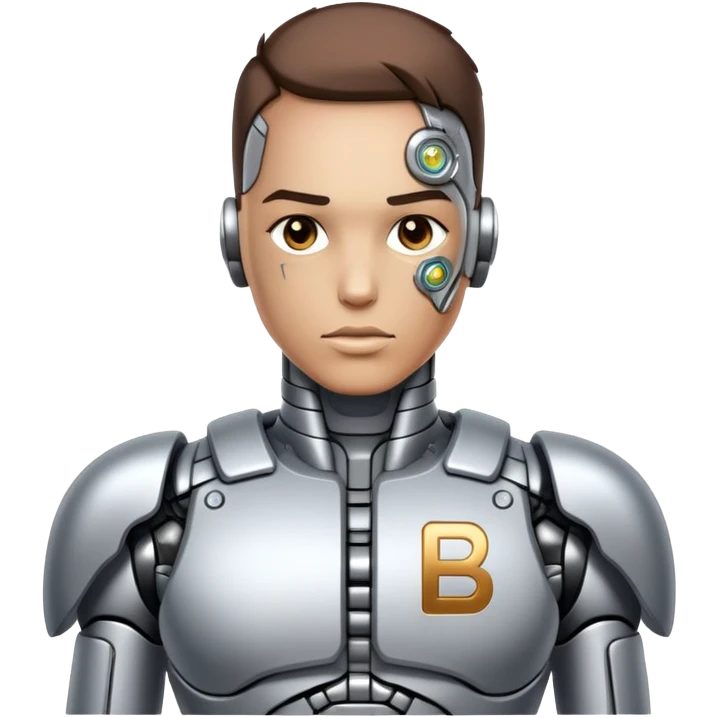 Cyborg. The letters "KB" on the chest emoji