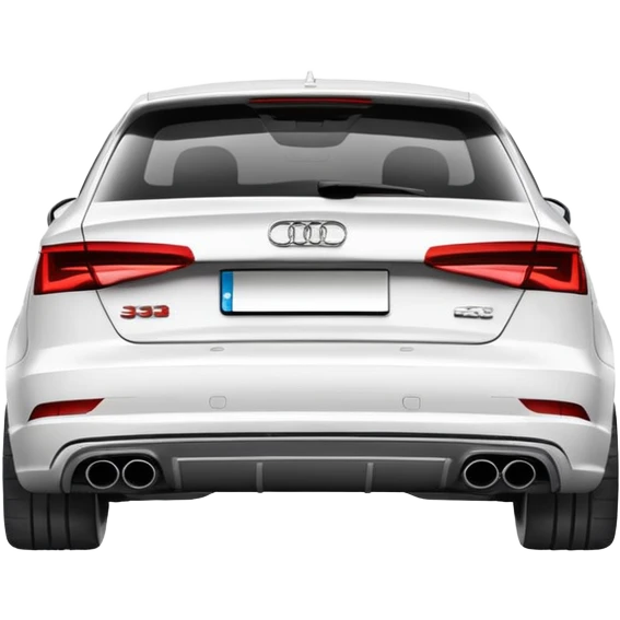 white Audi S3 8V rear view visible quad exhausts emoji