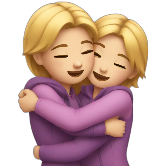 Hugs two girls emoji