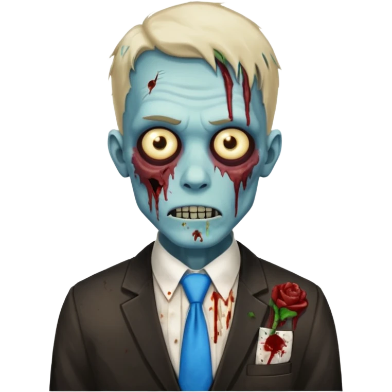 zombie zombie waiter with blue tie emoji