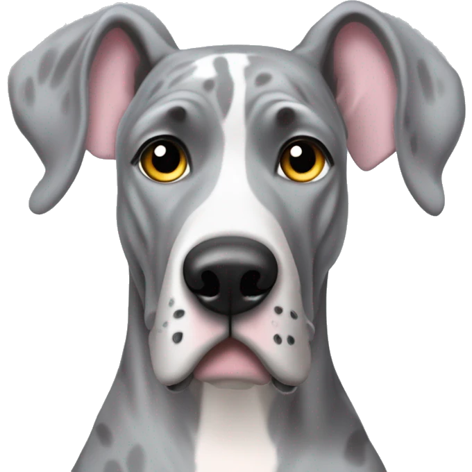 Merle grey Great Dane wearing a ballerina costume  emoji