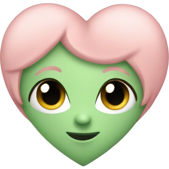 Green blush heart emoji