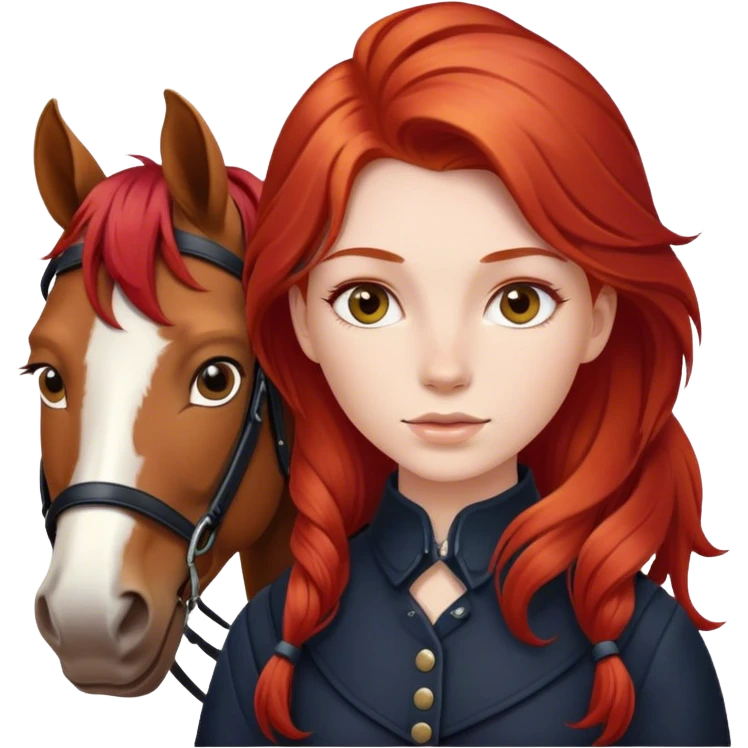 girl whit red hair on horse  emoji