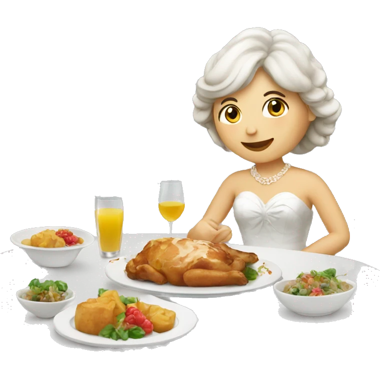 Wedding meal guest enjoying emoji