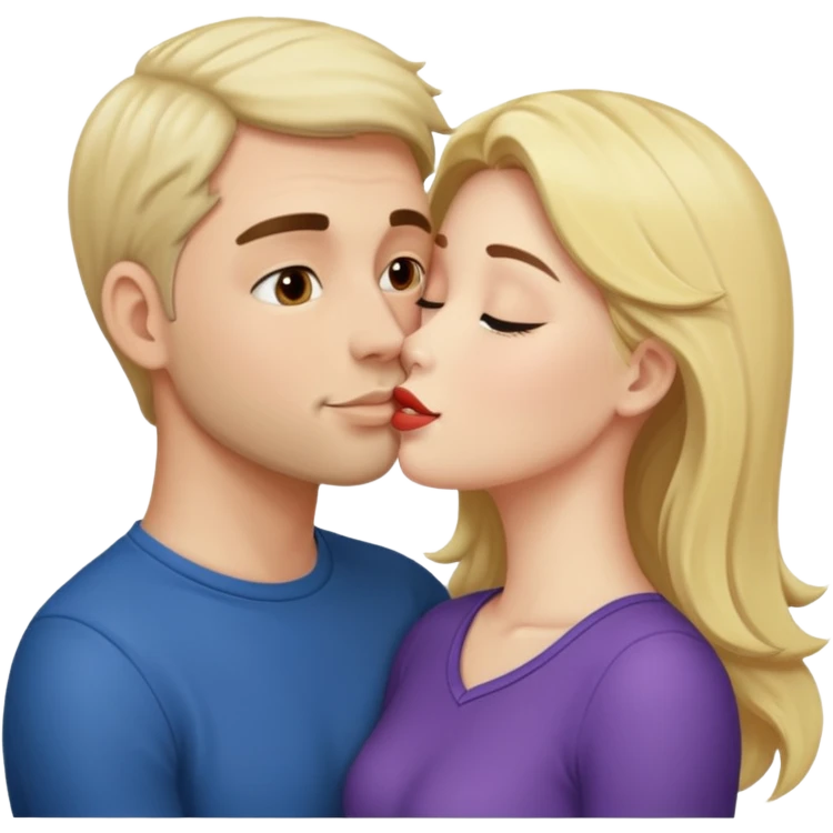 Woman kissing a man emoji