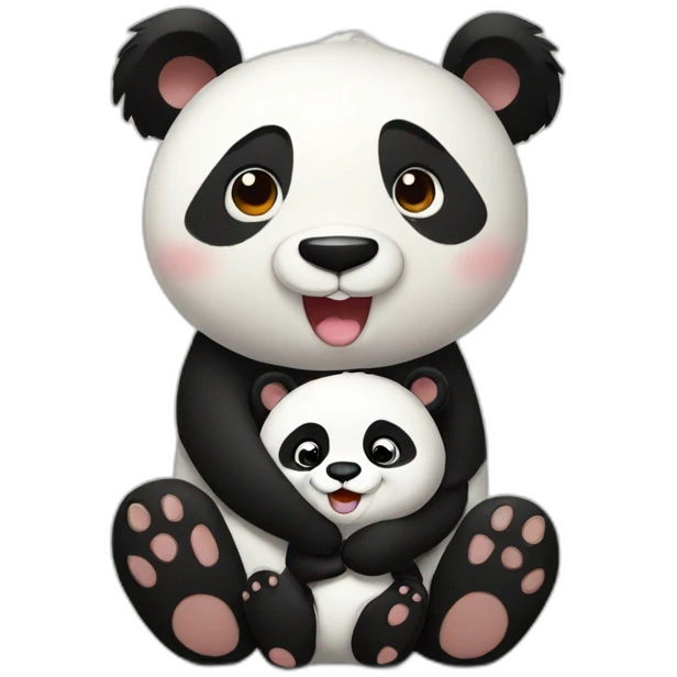 Motherand son panda bear emoji