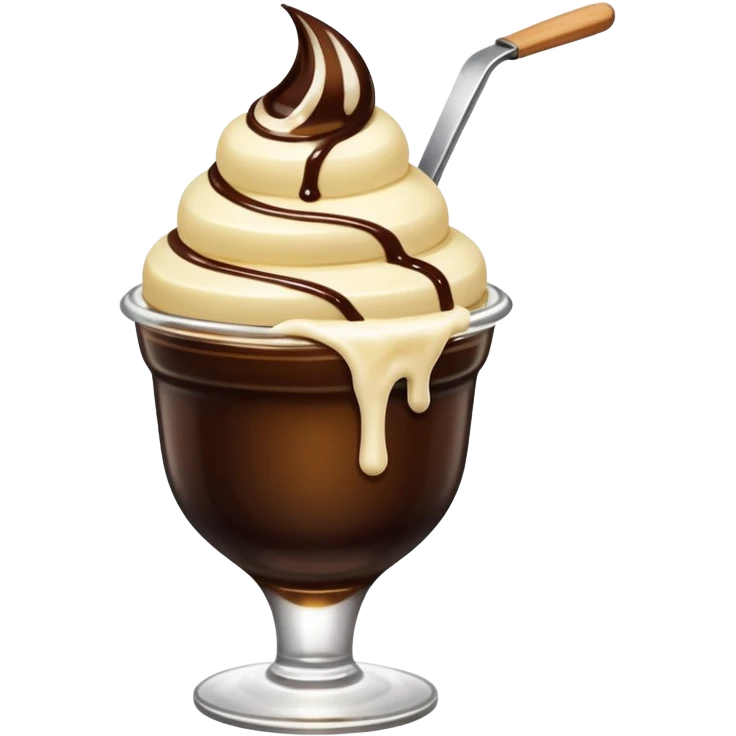 Soy sauce bottle poured on ice cream. emoji