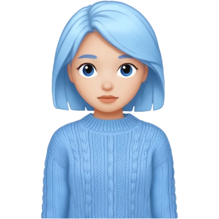sky-blue Girl's knitted. wool sweater emoji
